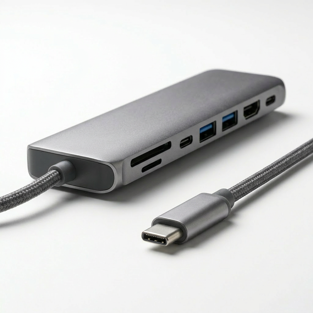 USB-C Hub 7-in-1 Aluminium - Vista lateral