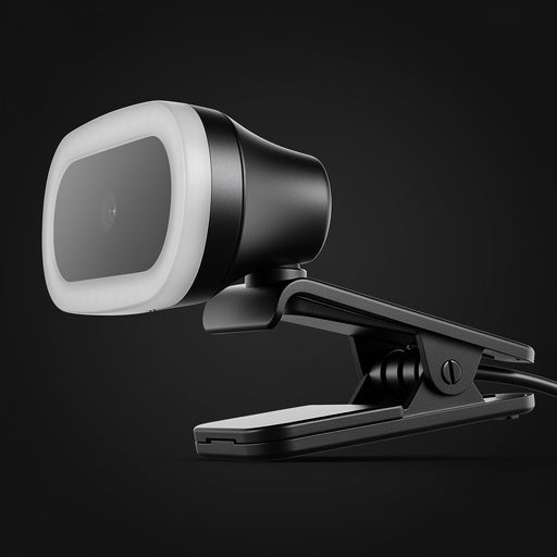 Full HD Webcam mit Ringlicht - lateral