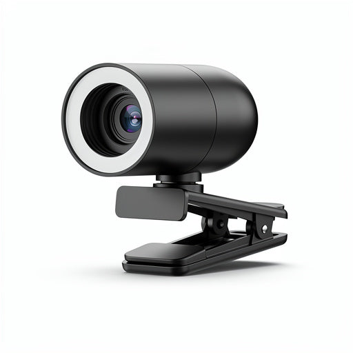 Full HD Webcam mit Ringlicht - lateral
